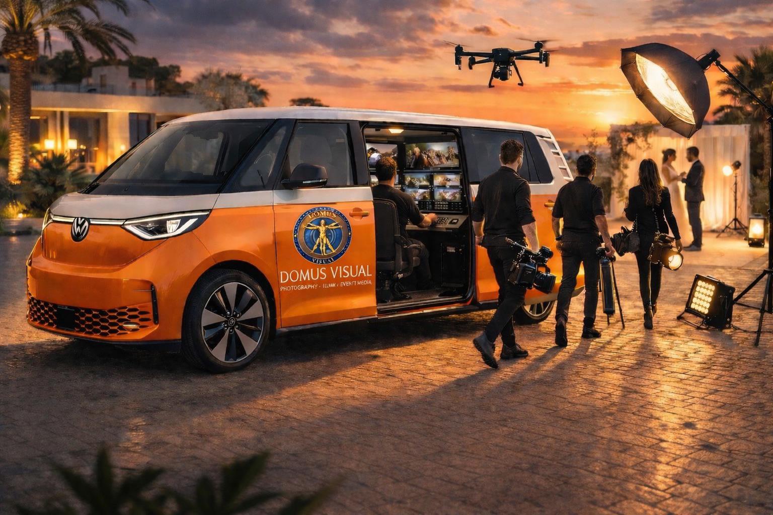 Domus Visual mobile production studio arriving at an event